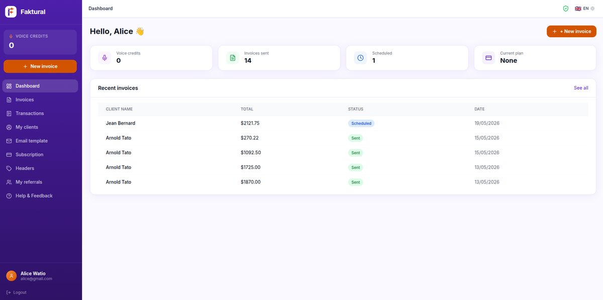 Facturai — web dashboard