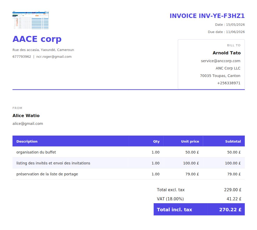 Facturai — invoice view